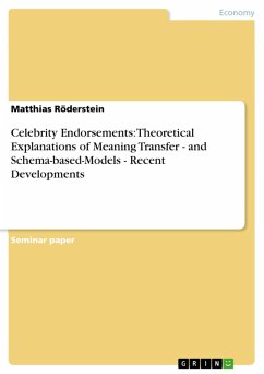 Celebrity Endorsements: Theoretical Explanations of Meaning Transfer - and Schema-based-Models - Recent Developments (eBook, ePUB)