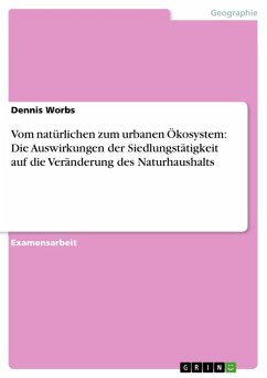 Vom natürlichen zum urbanen Ökosystem: Die Auswirkungen der Siedlungstätigkeit auf die Veränderung des Naturhaushalts (eBook, ePUB) Vom natürlichen zum urbanen Ökosystem: Die Auswirkungen der Siedlungstätigkeit auf die Veränderung des Naturhaushalts (eBook, ePUB)