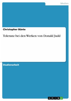 Toleranz bei den Werken von Donald Judd (eBook, ePUB) - Bünte, Christopher