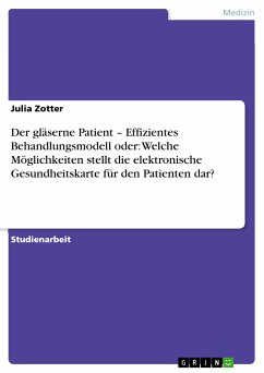 Der gläserne Patient - Effizientes Behandlungsmodell oder: Welche Möglichkeiten stellt die elektronische Gesundheitskarte für den Patienten dar? (eBook, ePUB)