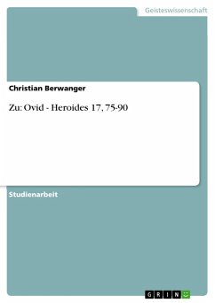 Zu: Ovid - Heroides 17, 75-90 (eBook, ePUB) - Berwanger, Christian