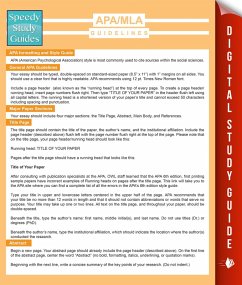 Cover Apa/Mla Guidelines (Speedy Study Guides) (eBook, ePUB)