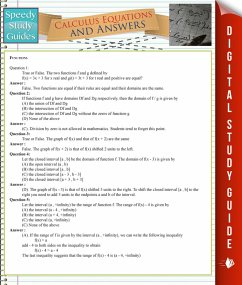 Calculus Equations And Answers (Speedy Study Guides) (eBook, ePUB) - Publishing, Speedy