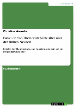 Funktion von Theater im Mittelalter und der frühen Neuzeit (eBook, ePUB)