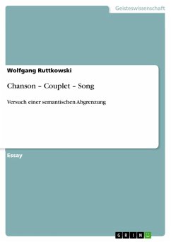 Chanson - Couplet - Song (eBook, ePUB)
