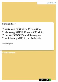 Einsatz von Optimized Production Technology (OPT), Constant Work in Process (CONWIP) und Retrograde Terminierung (RT) in der Industrie und deren Vergleich (eBook, ePUB) Einsatz von Optimized Production Technology (OPT), Constant Work in Process (CONWIP) und Retrograde Terminierung (RT) in der Industrie und deren Vergleich (eBook, ePUB)