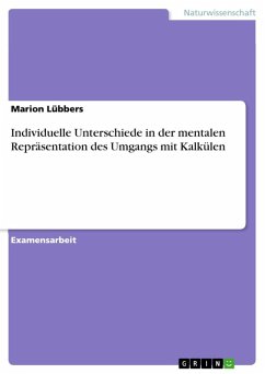 Cover Individuelle Unterschiede in der mentalen Repräsentation des Umgangs mit Kalkülen (eBook, ePUB)