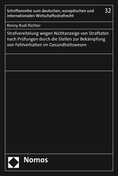 Cover Strafvereitelung wegen Nichtanzeige von Straftaten nach Prüfungen durch die Stellen zur Bekämpfung von Fehlverhalten im Gesundheitswesen (eBook, PDF)