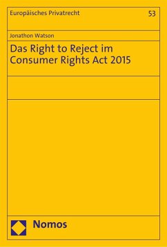 Das Right to Reject im Consumer Rights Act 2015 (eBook, PDF) - Watson, Jonathon