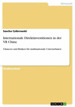Internationale Direktinvestitionen in der VR China (eBook, ePUB)