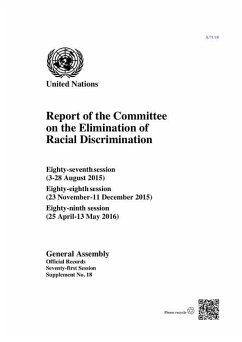 Report of the Committee on the Elimination of Racial Discrimination: Eighty-Seventh (3-28 August 2015), Eighty-Eighth (23 November-11 December 2015) a
