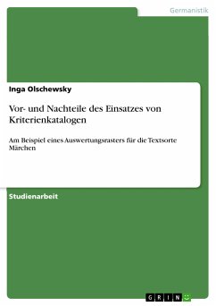 Vor- und Nachteile des Einsatzes von Kriterienkatalogen (eBook, PDF) - Olschewsky, Inga