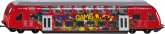 SIKU 1791 - Doppelstock-Zug, 1:87, Metall, Kunststoff, Rot, Graffiti-Optik,