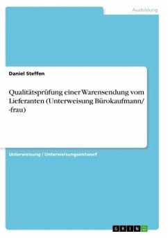 Cover Qualitätsprüfung einer Warensendung vom Lieferanten (Unterweisung Bürokaufmann/ -frau)