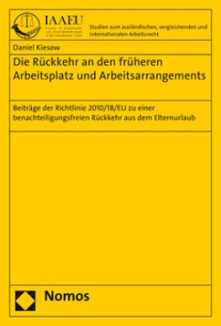 Die Rückkehr an den früheren Arbeitsplatz und Arbeitsarrangements - Kiesow, Daniel