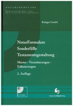 NotarFormulare Sonderfälle Testamentsgestaltung, m. CD-ROM