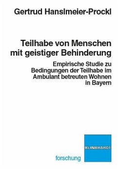 Teilhabe von Menschen mit geistiger Behinderung (eBook, PDF) - Hanslmeier-Prockl, Gertrud