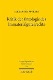 Kritik der Ontologie des Immaterialgüterrechts Kritik der Ontologie des Immaterialgüterrechts