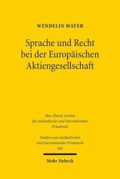 Sprache und Recht bei der Europäischen Aktiengesellschaft - Mayer, Wendelin