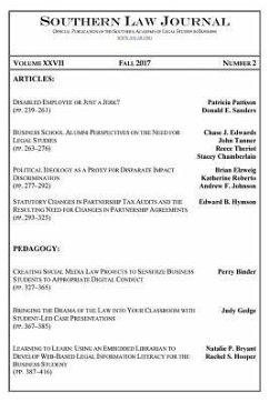 Southern Law Journal, Vol. XXVII, No. 2, Fall 2017 - Salsb