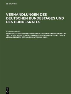 Cover Sachregister und Konkordanzliste zu den Verhandlungen des Deutschen Bundestages 9. Wahlperiode (1980-1983) und zu den Verhandlungen des Bundesrates (1981-1982) (eBook, PDF)