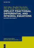 Implicit Fractional Differential and Integral Equations (eBook, PDF)