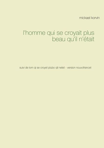 l'homme qui se croyait plus beau qu'il n'était (eBook, ePUB)