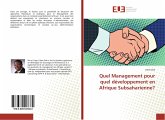 Quel Management pour quel développement en Afrique Subsaharienne?