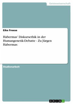 Habermas' Diskursethik in der Humangenetik-Debatte - Zu Jürgen Habermas: (eBook, ePUB)