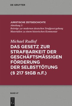 Das Gesetz zur Strafbarkeit der geschäftsmäßigen Förderung der Selbsttötung - Rudlof, Michael