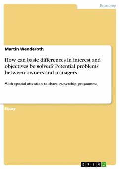 Potential Problems between owners and managers and how the basic difference in interest and objectives can be solved, with special attention to share-ownership programmes (eBook, ePUB)