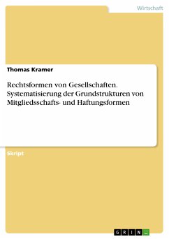 Rechtsformen von Gesellschaften. Systematisierung der Grundstrukturen von Mitgliedsschafts- und Haftungsformen (eBook, ePUB) - Kramer, Thomas