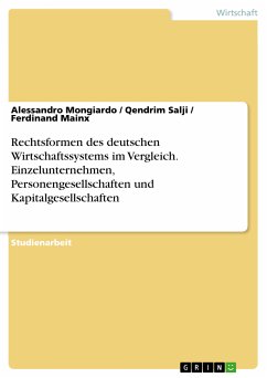 Rechtsformen des deutschen Wirtschaftssystems im Vergleich. Einzelunternehmen, Personengesellschaften und Kapitalgesellschaften (eBook, PDF)