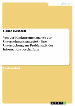 Von der Konkurrentenanalyse zur Unternehmensstrategie? - Eine Untersuchung zur Problematik der Informationsbeschaffung (eBook, ePUB) - Burkhardt, Florian