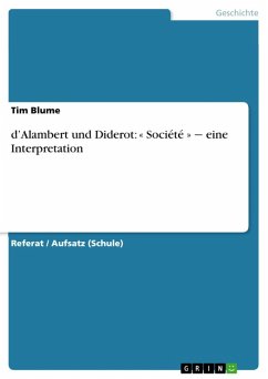 d'Alambert und Diderot: « Société » - eine Interpretation (eBook, ePUB)