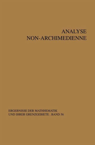 Analyse non-archimedienne