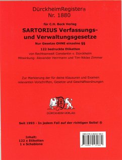 DürckheimRegister® SARTORIUS 1 OHNE §§ (2022) - Dürckheim, Constantin von