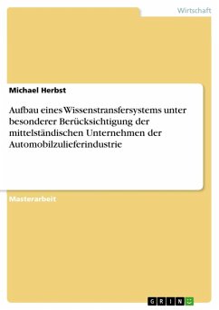 Aufbau eines Wissenstransfersystems unter besonderer Berücksichtigung der mittelständischen Unternehmen der Automobilzulieferindustrie (eBook, ePUB) - Herbst, Michael