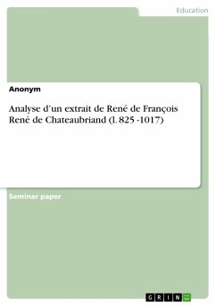 Analyse d'un extrait de René de François René de Chateaubriand (l. 825 -1017) (eBook, PDF)