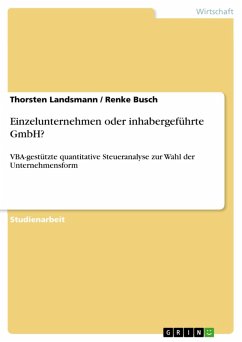 Einzelunternehmen oder inhabergeführte GmbH? (eBook, ePUB)