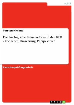 Cover Die ökologische Steuerreform in der BRD - Konzepte, Umsetzung, Perspektiven (eBook, ePUB)