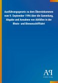 Ausführungsgesetz zu dem Übereinkommen vom 9. September 1996 über die Sammlung, Abgabe und Annahme von Abfällen in der Rhein- und Binnenschifffahrt Ausführungsgesetz zu dem Übereinkommen vom 9. September 1996 über die Sammlung, Abgabe und Annahme von Abfällen in der Rhein- und Binnenschifffahrt