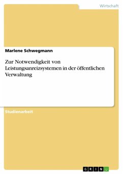 Zur Notwendigkeit von Leistungsanreizsystemen in der öffentlichen Verwaltung (eBook, ePUB)