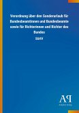 Verordnung über den Sonderurlaub für Bundesbeamtinnen und Bundesbeamte sowie für Richterinnen und Richter des Bundes