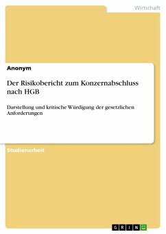 Der Risikobericht zum Konzernabschluss nach HGB (eBook, ePUB)