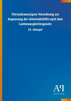 Cover Vierundzwanzigste Verordnung zur Anpassung der Unterhaltshilfe nach dem Lastenausgleichsgesetz