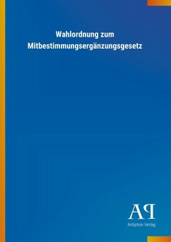 Cover Wahlordnung zum Mitbestimmungsergänzungsgesetz