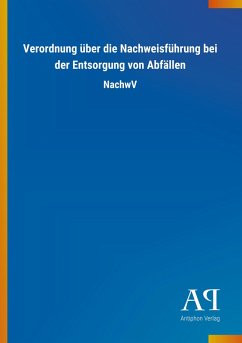 Cover Verordnung über die Nachweisführung bei der Entsorgung von Abfällen