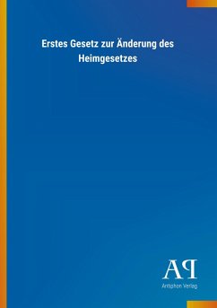 Cover Erstes Gesetz zur Änderung des Heimgesetzes