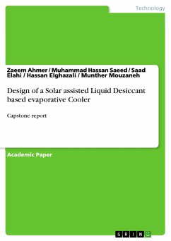 Design of a Solar assisted Liquid Desiccant based evaporative Cooler (eBook, PDF) - Ahmer, Zaeem; Saeed, Muhammad Hassan; Elahi, Saad; Elghazali, Hassan; Mouzaneh, Munther